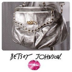 Vintage Large Silver Betsey Johnson Handbag